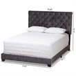 Baxton Studio Candace Velvet Tufted Full Bed in Dark Grey