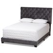 Baxton Studio Candace Velvet Tufted Full Bed in Dark Grey