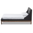 Baxton Studio Louvain Upholstered Twin Platform Bed in Dark Grey