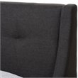 Baxton Studio Louvain Upholstered Twin Platform Bed in Dark Grey