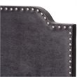 Baxton Studio Candace Velvet Nailhead Upholstered Full Bed in Gray Fabric