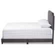 Baxton Studio Candace Velvet Nailhead Upholstered Queen Bed in Grey