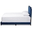 Baxton Studio Candace Velvet Nailhead Upholstered Full Bed in Navy