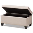 Baxton Studio Michaela Upholstered Storage Ottoman Bench in Beige