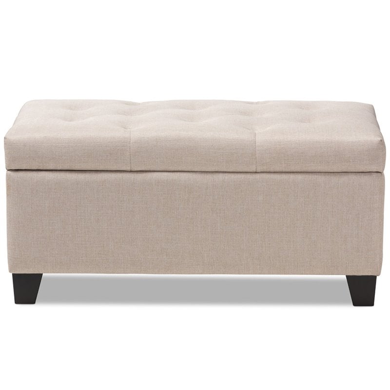 Baxton Studio Michaela Upholstered Storage Ottoman Bench in Beige