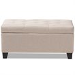 Baxton Studio Michaela Upholstered Storage Ottoman Bench in Beige