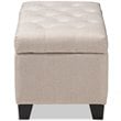 Baxton Studio Michaela Upholstered Storage Ottoman Bench in Beige
