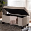 Baxton Studio Michaela Upholstered Storage Ottoman Bench in Beige