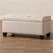 Baxton Studio Michaela Upholstered Storage Ottoman Bench in Beige
