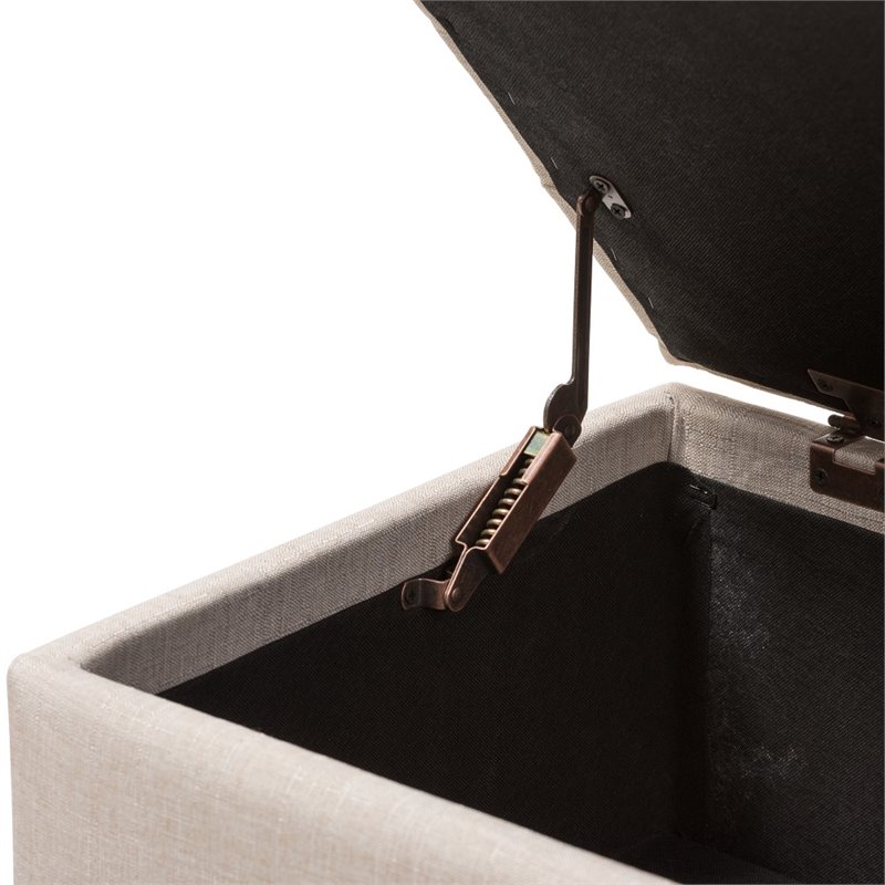 Baxton Studio Michaela Upholstered Storage Ottoman Bench in Beige