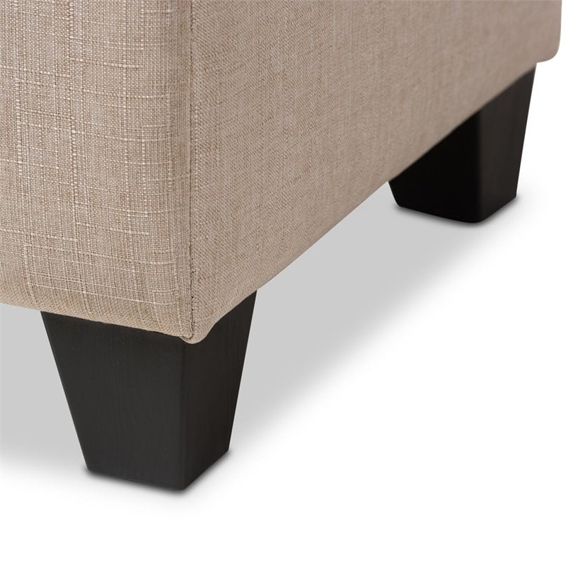 Baxton Studio Michaela Upholstered Storage Ottoman Bench in Beige