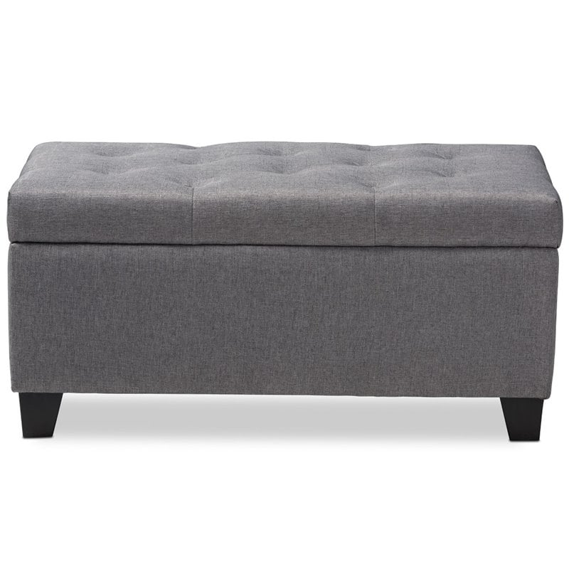 Baxton Studio Michaela Upholstered Storage Ottoman Bench in Grey