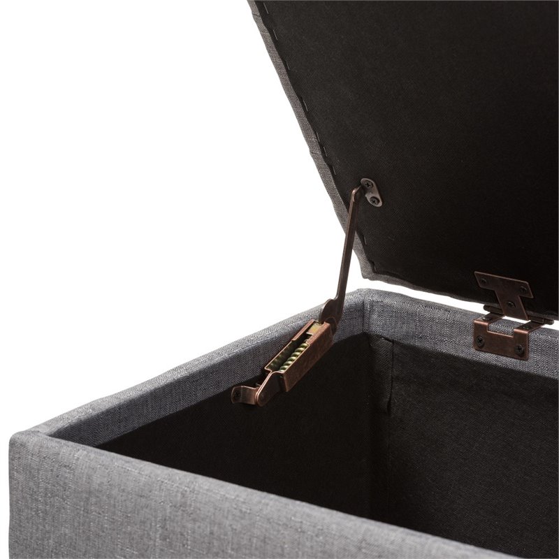 Baxton Studio Michaela Upholstered Storage Ottoman Bench in Grey