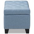Baxton Studio Michaela Upholstered Storage Ottoman Bench in Light Blue