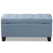 Baxton Studio Michaela Upholstered Storage Ottoman Bench in Light Blue