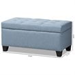 Baxton Studio Michaela Upholstered Storage Ottoman Bench in Light Blue