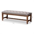 Baxton Studio Ainsley Tufted Bench in Grey and Walnut Brown