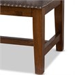 Baxton Studio Ainsley Tufted Bench in Grey and Walnut Brown