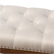 Baxton Studio Ainsley Tufted Bench in Light Beige and Walnut Brown