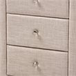 Baxton Studio Tessa 3 Drawer Fabric Upholstered Nightstand in Beige