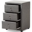 Baxton Studio Tessa 3 Drawer Fabric Upholstered Nightstand in Grey