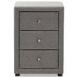 Baxton Studio Tessa 3 Drawer Fabric Upholstered Nightstand in Grey