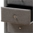 Baxton Studio Tessa 3 Drawer Fabric Upholstered Nightstand in Grey