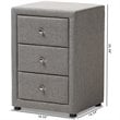Baxton Studio Tessa 3 Drawer Fabric Upholstered Nightstand in Grey