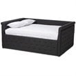 Baxton Studio Amaya Tufted Queen Daybed in Dark Grey