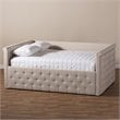 Baxton Studio Amaya Tufted Queen Daybed in Light Beige