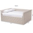 Baxton Studio Amaya Tufted Queen Daybed in Light Beige