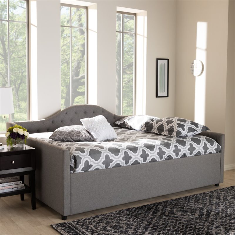 Baxton Studio Eliza Tufted Full Daybed in Grey