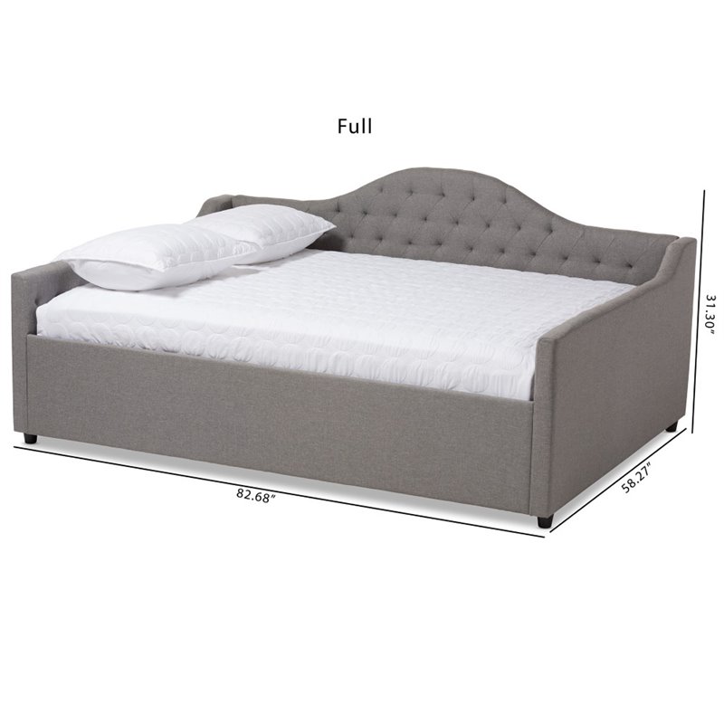 Baxton Studio Eliza Tufted Full Daybed in Grey