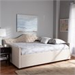 Baxton Studio Eliza Tufted Full Daybed in Light Beige Fabric