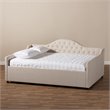 Baxton Studio Eliza Tufted Full Daybed in Light Beige Fabric