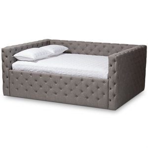 baxton studio anabella tufted full daybed in grey