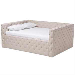 baxton studio anabella tufted full daybed in light beige