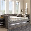 Baxton Studio Anabella Tufted Queen Daybed with Trundle in Grey