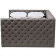 Baxton Studio Anabella Tufted Queen Daybed with Trundle in Grey