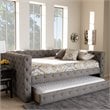 Baxton Studio Anabella Tufted Queen Daybed with Trundle in Grey