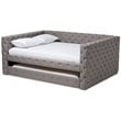 Baxton Studio Anabella Tufted Queen Daybed with Trundle in Grey