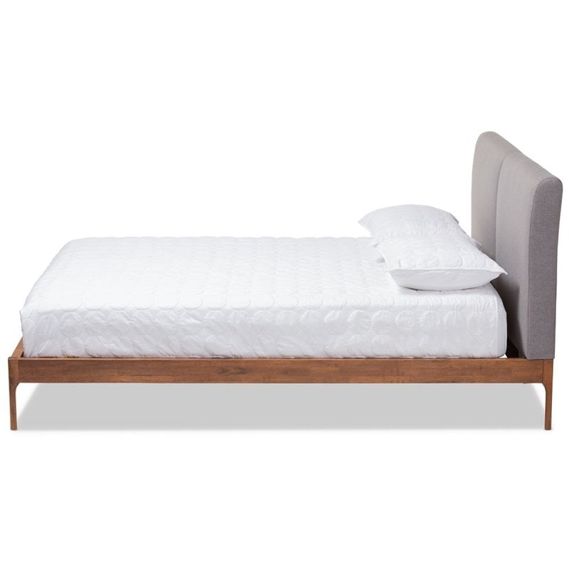 Baxton Studio Aveneil Modern Upholstered King Platform Bed in Grey