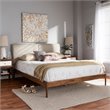 Baxton Studio Aveneil Modern Upholstered Full Platform Bed in Beige
