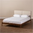Baxton Studio Aveneil Modern Upholstered Full Platform Bed in Beige