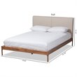 Baxton Studio Aveneil Modern Upholstered Full Platform Bed in Beige