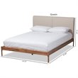 Baxton Studio Aveneil Modern Upholstered Queen Platform Bed in Beige