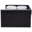 Baxton Studio Alena Tufted Full Daybed with Trundle in Dark Grey