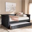Baxton Studio Alena Tufted Full Daybed with Trundle in Dark Grey