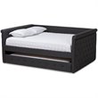 Baxton Studio Alena Tufted Full Daybed with Trundle in Dark Grey