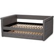 Baxton Studio Alena Tufted Full Daybed with Trundle in Grey